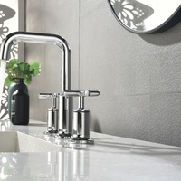 Robinet de lavabo en laiton à montage sur comptoir, cartouche céramique chromée, 1 poignée, monotrou, moderne, pour salle de bain, vente directe usine 5
