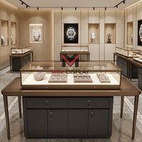 Vitrine Commerciale de Luxe en Verre pour Montres et Bijoux, Comptoir d'Exposition pour Centre Commercial avec Tiroirs Verrouillables et Rangement