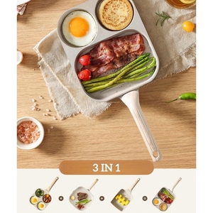 Sartén antiadherente <span class=keywords><strong>Carote</strong></span> 3 en 1 para el desayuno, utensilios de cocina antiadherentes multifuncionales de tortitas, tortillas, huevos, hamburguesas - Product Image 2