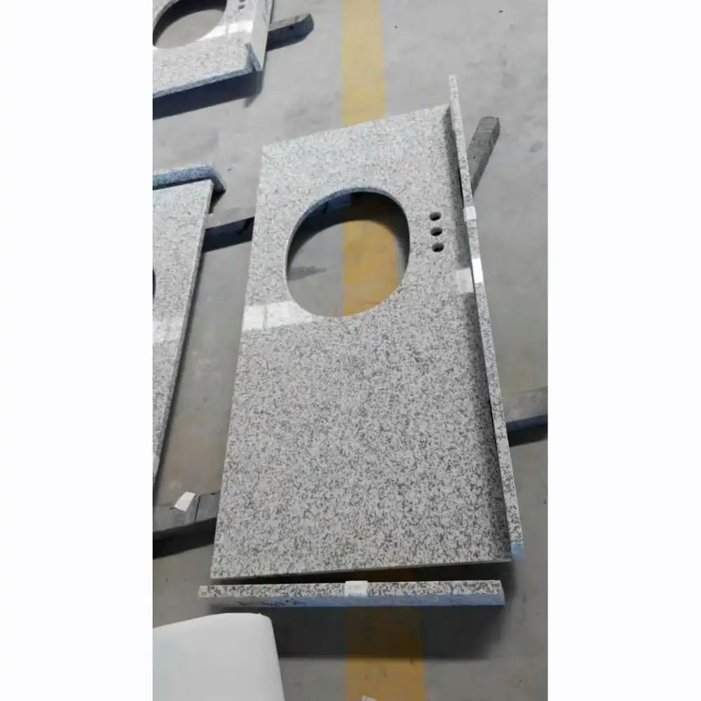 Encimeras personalizadas de granito blanco G655, para baño, Simple, piedra de ingeniería, 49x19, 2020