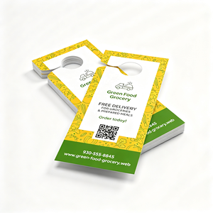 Colgador de Puerta Personalizado con Impresión de Logotipo, Papel Recubierto Impermeable, Volante Colgante, MOQ Bajo, Envío Rápido - Product Image 2