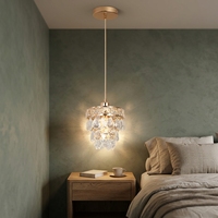 Fenêtre bar chambre chevet petit or cristal pétale lustre suspension pour Table à manger cuisine îlot
