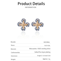 Boucles d'oreilles simples en moissanite minuscules de qualité supérieure Boucles d'oreilles en moissanite en argent sterling 925 en or rose pour femmes Cadeaux de la Saint-Valentin