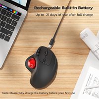Mouse Trackball Nirkabel ergonomis dapat diisi ulang pelacakan presisi & halus dengan kontrol jempol mudah