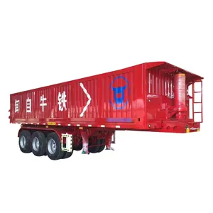 Tùy Chỉnh Cargo Box Heavy Duty Giao Thông Vận Tải Cát Đất Đá Phía Sau Dump Semi-trailer Trên Bán