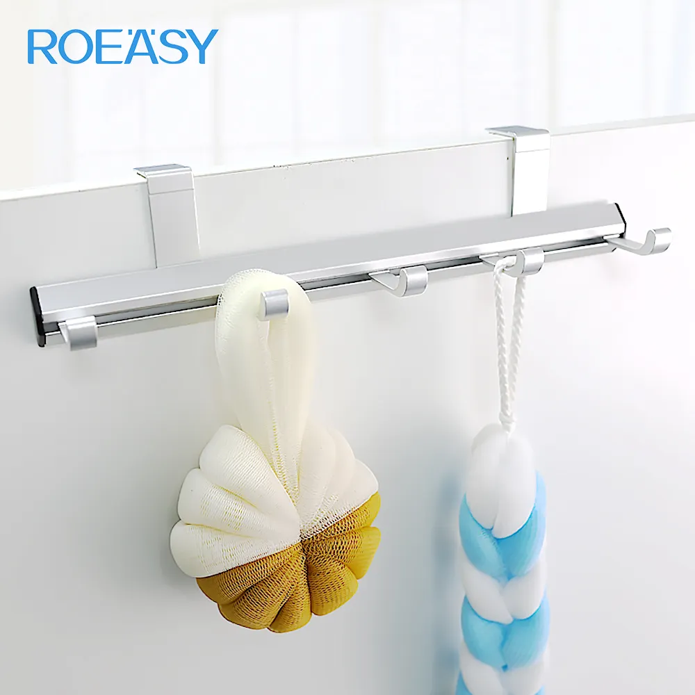 ROEASY Modern Style Black Cloth Coat Wall Hooks Hangers Heavy Duty Aluminium Metal Wall Mounted Double Prongs Gold Wall Hooks