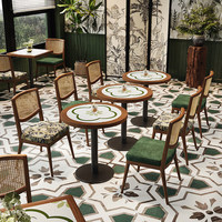 Chaises de bar en bois massif - Chaises de salle à manger - Ensemble table et chaises pour comptoir de desserts et réception de café