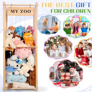 Commercio all'ingrosso di legno farcito animale gabbia di stoccaggio farcito Zoo giocattolo in legno organizzatore - Product Image 6