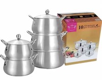 Batterie de cuisine en aluminium 5 pièces 16cm 18cm 20cm 22cm 24cm – Poêles et casseroles à poignée rivetée pour la conservation des aliments et les événements culinaires festifs