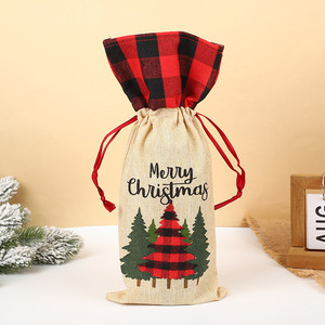 Creative Christmas & Ramadan Cotton Wine Bottle Bags Reusable <b>Table</b> and Home Decorations - Product Image 2