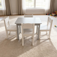 Meubles de garderie préscolaire, 4 chaises en bois, table et chaises pour enfants, ensemble de jeu et d'apprentissage pour la maternelle