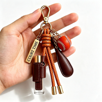 Porte-clés sport en cuir PU avec mousqueton et impression UV, mini flacon de parfum