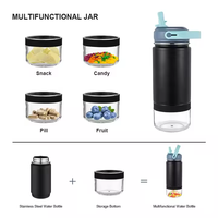 Kit de repas pour la rentrée scolaire pour enfants 18/8 Bouteille d'eau pour enfants en acier inoxydable à double paroi avec boîte à lunch Ensemble pour enfants