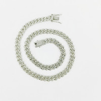 Chaîne cubaine 8 mm Iced Out Bling avec chaîne de collier entièrement sertie de diamants CZ pour hommes et femmes