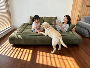 Rustic Relaxed Nook Corduroy Integrated Daybed Removable Pillow Compression Sofa Natural Home Leisure &amp; Lazy Relax Furniture - Product Image 2