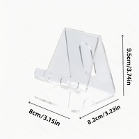 Support de téléphone vertical réglable en acrylique transparent poli, style moderne, impression UV, support de bureau triangulaire, accessoires pour diffusion en direct