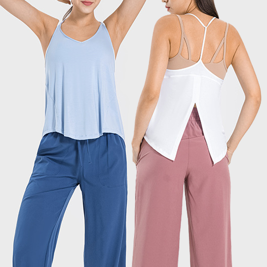 Hollow Out Back Tops for Women Sports Sling Strap V-Neck Women Gym Fitness T-Shirts Sleeveless Yoga Training Tank Tops for Women