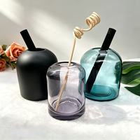 Bouteille en verre pour bâtonnets d'aromathérapie 400 ml, flacon diffuseur de parfum en verre noir vide de luxe personnalisé