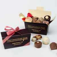 Impression complète Facile à assembler Boîtes à truffes en chocolat vides Boîte cadeau de Noël en chocolat noir