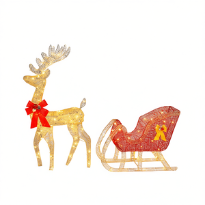 Decoración Navideña de Alce Db, 74x20x120cm, con Luces LED, para Interiores y Exteriores, Estilo Tradicional - Product Image 1