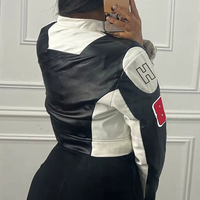 Fabricant OEM Manteau en chenille brodé en cuir imprimé StreetWear de baseball avec logo personnalisé pour les femmes Veste universitaire bombardier courte