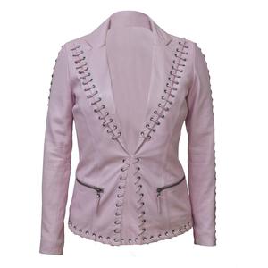 Chaquetas de Mujer de Cuero Genuino Transpirables de Nueva Moda, Teñidas Lisas, de Secado Rápido, Ajuste Cómodo, Alta Calidad - Product Image 1