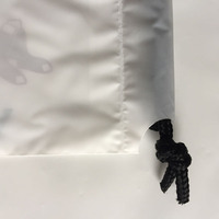 Sac cadeau en plastique PE polyester mat blanc givré personnalisé, réutilisable, recyclable, de haute qualité, avec cordon de serrage