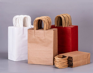 Bolsa de Papel Kraft Reciclable para Llevar Comida, Precio Económico al por Mayor, con Asa - Product Image 6