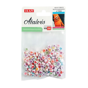 Perline per Artigianato Ilan 4x7mm Multicolore a Forma di Fiore per Creazioni 17g - Product Image 2