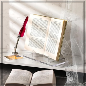 Lot de 2 supports de livres en acrylique, présentoirs transparents pour affichage, supports de cadre photo en acrylique pour livres illustrés décoratifs - Product Image 4