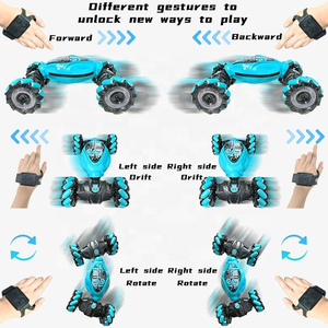 Coche RC, Carro de <span class=keywords><strong>Control</strong></span> <span class=keywords><strong>Remoto</strong></span>, Juguete de Radiocontrol con Rotación de Doble Cara, Música y Luces, Coche de Acrobacias RC - Product Image 2