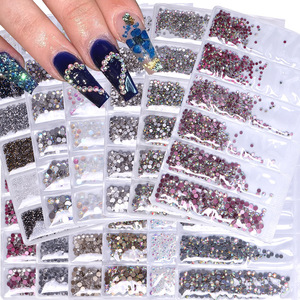6 Rejillas de Diamantes de Imitación Brillantes AB para Decoración de Uñas, Cristales Planos para Arte de Uñas con Servicio de Etiqueta Privada - Product Image 1