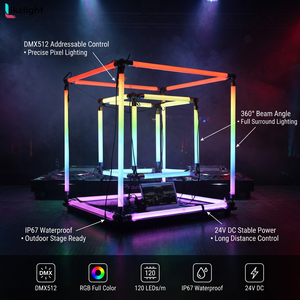 Tube lumineux LED RGB 3D OEM ODM à pixels, DMX512, éclairage à 360 degrés, barre verticale Madrix pour la décoration <span class=keywords><strong>de</strong></span> clubs, <span class=keywords><strong>de</strong></span> scènes et d'événements - Product Image 1