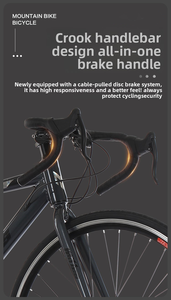 Vélo de course pour hommes, vélo de montagne, guidon incurvé, frein à disque de 28 pouces, 21 vitesses, fourche de vélo de course ultra-<span class=keywords><strong>l</strong></span>égère en alliage d'aluminium - Product Image 5
