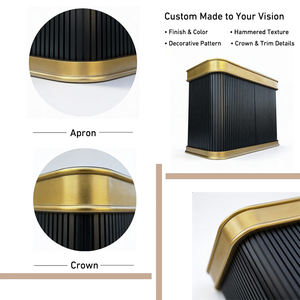 Архитектурная двухцветная вытяжка из нержавеющей стали с латунной короной, настенная, для кухонь вилл - Product Image 4