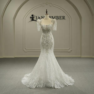 Jancember GT26047 Vestidos de Novia Sirena Elegantes de Manga Corta con Cristales - Product Image 1