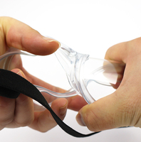 Stock d'usine en Chine, vente en gros de lunettes de sécurité anti-buée Medic, lentille transparente standard CE, sangles noires, lunettes de sécurité transparentes de laboratoire anti-UV