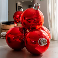 Vente en gros sphère géante argentée réfléchissante de Noël PVC 100cm Ballon miroir de décoration boule miroir gonflable demi-paroi Disco