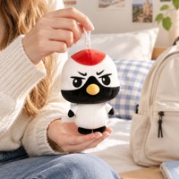 Porte-clés en peluche personnalisé, adorable oiseau en peluche, breloque de sac, ornement suspendu pour voiture, pendentif en peluche douce personnalisé en usine pour cadeau et décoration