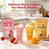 Collagène hydrolysé de qualité supérieure en poudre au lait, complément éclaircissant pour la peau, saveur fraise, soutien immunitaire, gestion de l'énergie, usage adulte