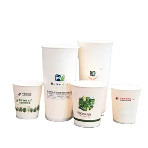 Groothandel Bekermaterialen Food Grade Enkelzijdige Of Dubbelzijdige Op Waterbasis Niet-Plastic Witte Papierrol