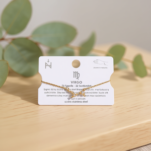 Pulsera Virgo de acero inoxidable de 12 mm chapada en oro, joyería minimalista del zodiaco para mujer - Product Image 3
