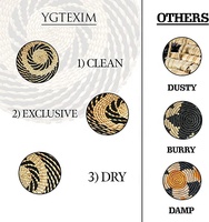 Paniers de rangement artisanaux vietnamiens en rotin naturel tressé, plateaux de service, paniers muraux plats en jonc de mer pour plantes, ensembles de décoration