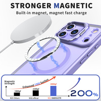 Étui de téléphone magnétique de luxe effet seconde peau avec support de lentille dissimulé, protection intégrale antichoc pour iPhone 18 17 Air 16 15 14 Pro Max