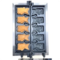 Máquina para Hacer Taiyaki Eléctrica de 1800W, Nueva 2023, de Acero Inoxidable de Alta Calidad, con Forma de Pez, para Uso Comercial, Doméstico y en Restaurantes, 220V