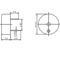 Buzzer piézoélectrique 12v avec petit volume HYD-1407B DC12Vp-p Sondeur acoustique continu Buzzer 1407B Buzzer piézoélectrique actif