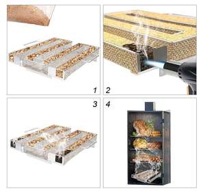 ملحقات شواء شواء من الفولاذ المقاوم للصدأ لمدة 7 ساعات مولد دخان بارد وساخن لمقبض مدخن لحم الخنزير المقدد - Product Image 6