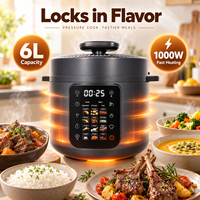 ODM 6L 1000W 15-in-1 Multi Cooker Layar Digital Peralatan Dapur Rumah Tangga Smart Electric Pressure Cooker