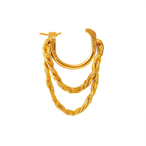 Aros Dunamis chapados en oro con diseño de cadena retorcida para fiestas, joyería de moda unisex, acabado en oro de 18 quilates. - Product Image 1