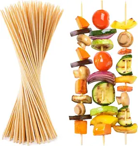 Skewers Wholesale Bamboo 100PCS BBQ Skewers Bamboo Grill Shish Kabob Skewers Natural Bamboo Sticks For Barbecue